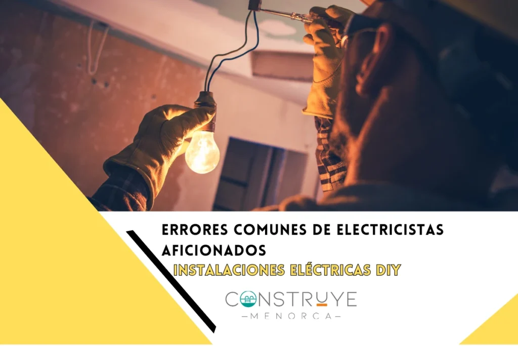 electricista aficionado cambiando una bombilla