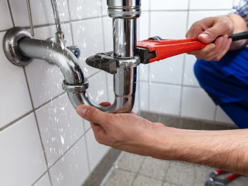 Fontanero Ciutadella arreglando una fuga de agua en tubería